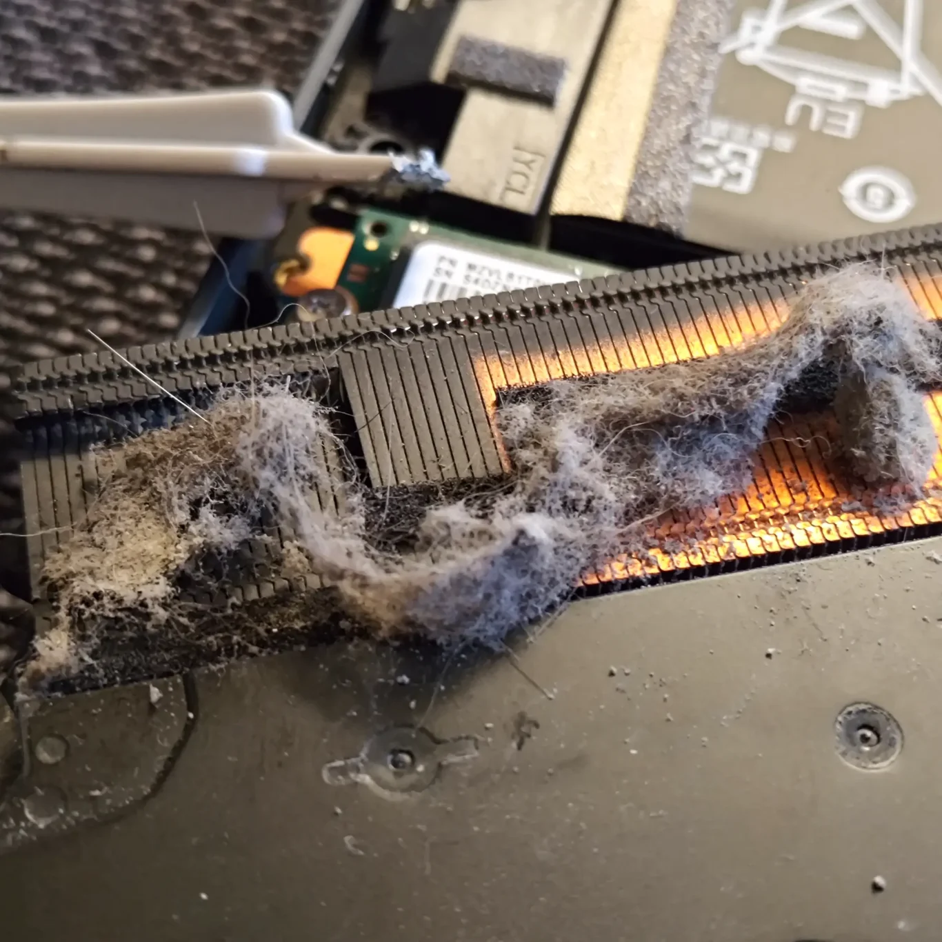 Exhaust Vent Blocked Internally By Dust Making It Harder For Hot Air To Escape