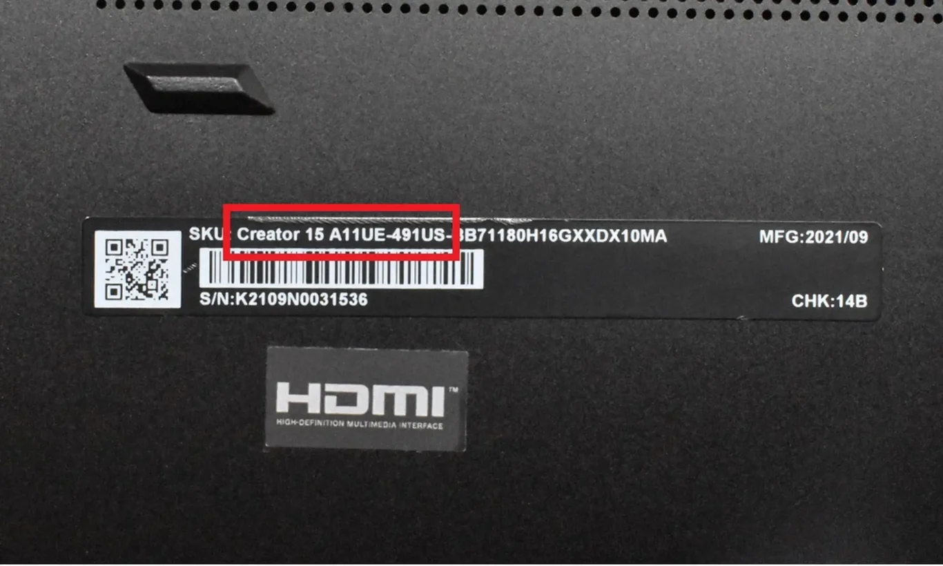 Finding The Laptop Model Number Label When The Sticker Is Faded Or Peeling Off