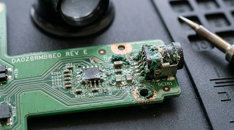 Blown Motherboard Protection Parts After A Surge Or Liquid