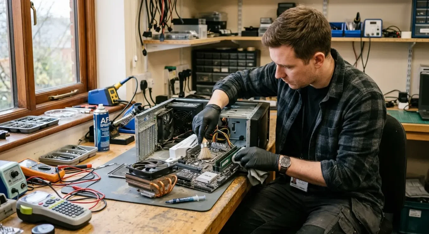 How often should computers be cleaned and repasted