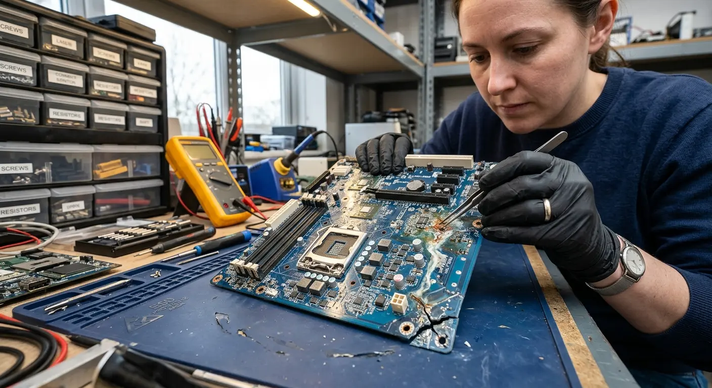 Liquid and physical damage to motherboards