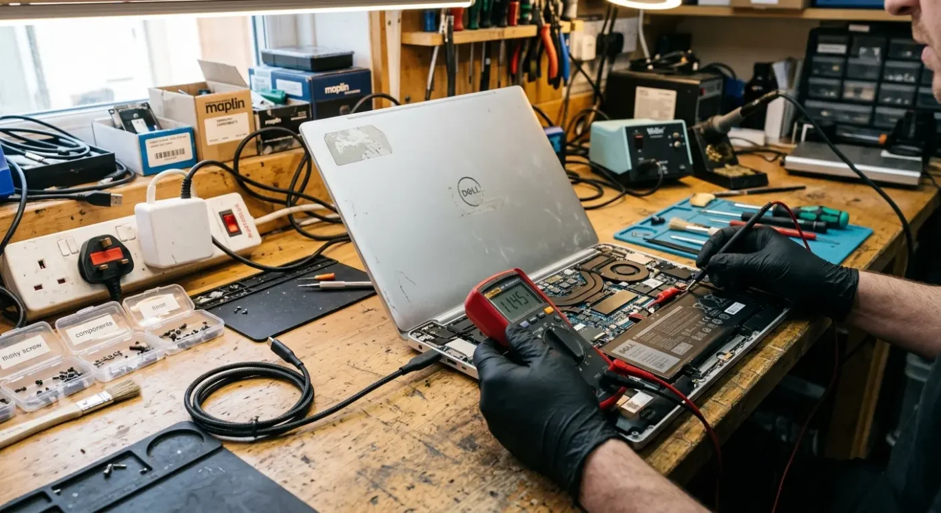 Battery drains quickly or the laptop only works on charge