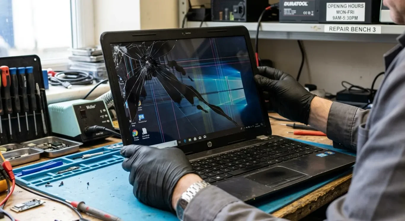 Screen faults - cracks, flicker, lines, dim display, or no picture