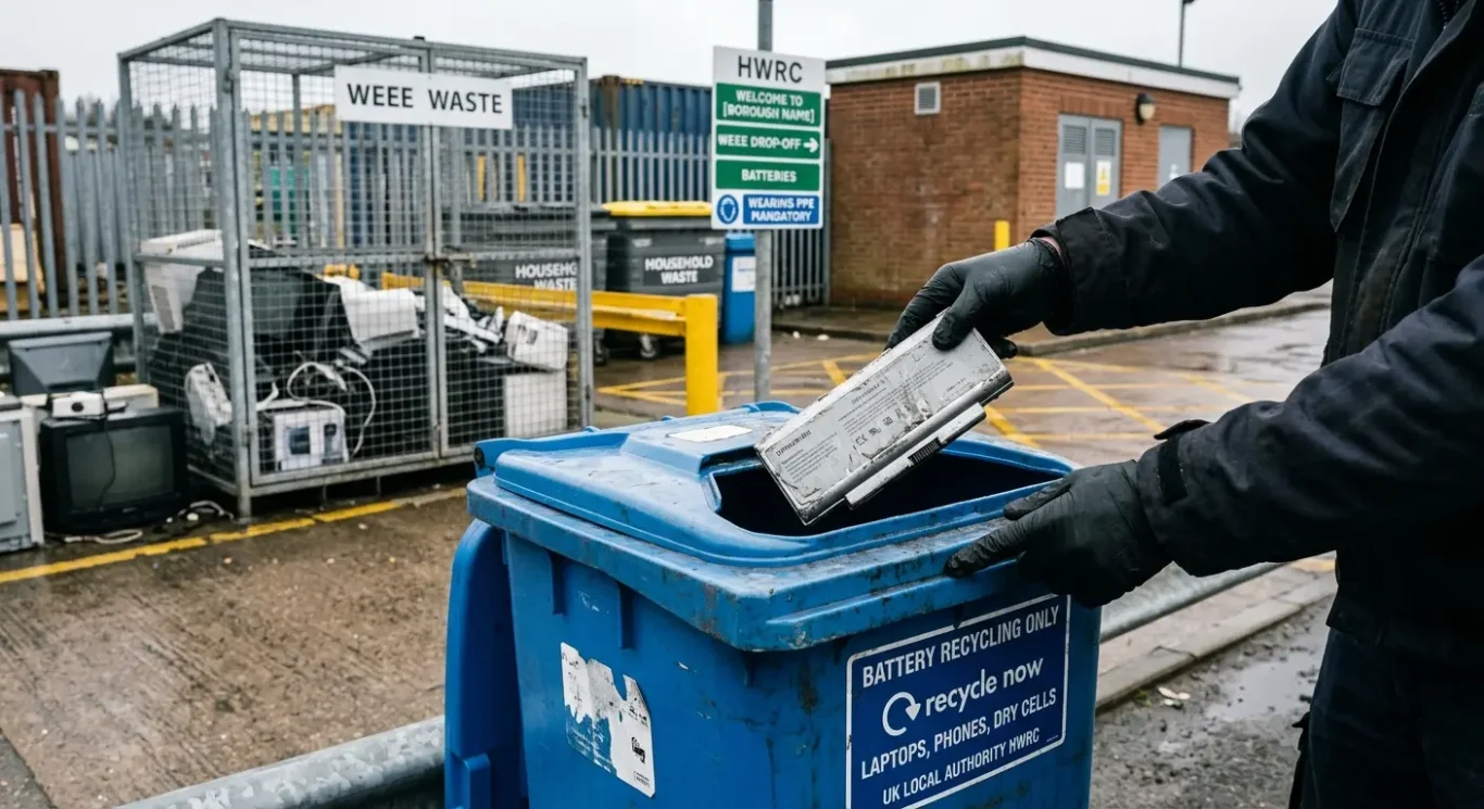 How to dispose of the old battery properly in the UK