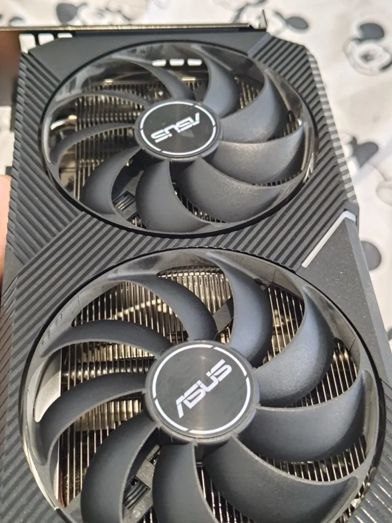 ASUS dual-fan graphics card removed for cooling inspection