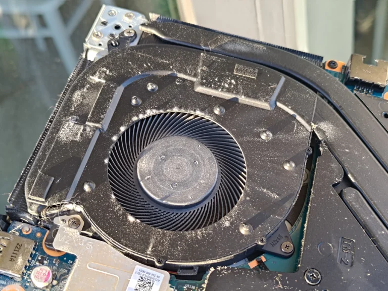 Dust on fan housing and inlet inside Lenovo Legion 5 15ACH6H