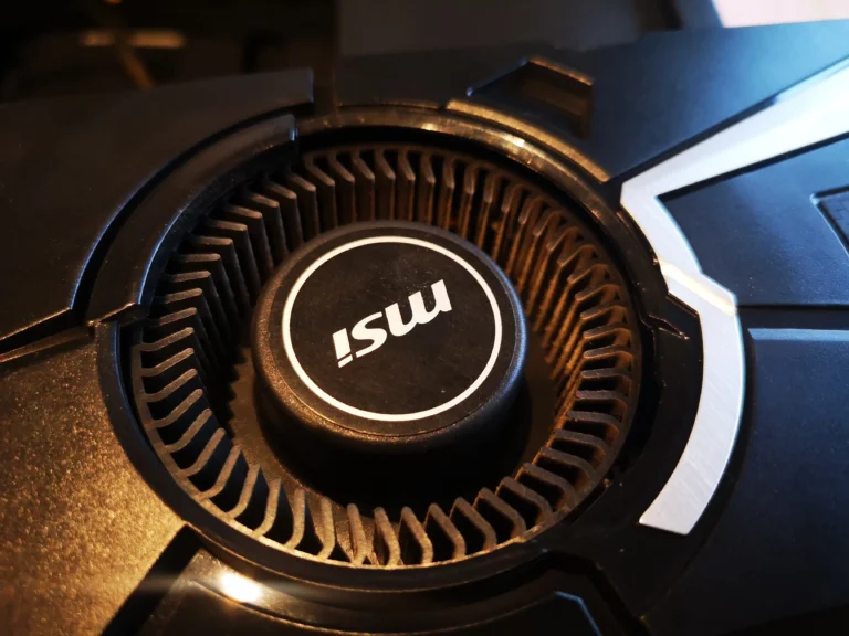 Circular MSI Aero graphics-card blower with narrow radial fan blades