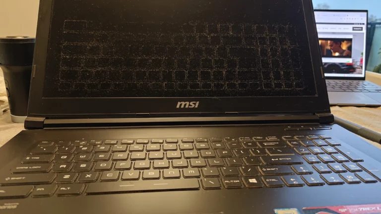 MSI GP72M 7REX Leopard Pro gaming laptop before cooling system cleaning