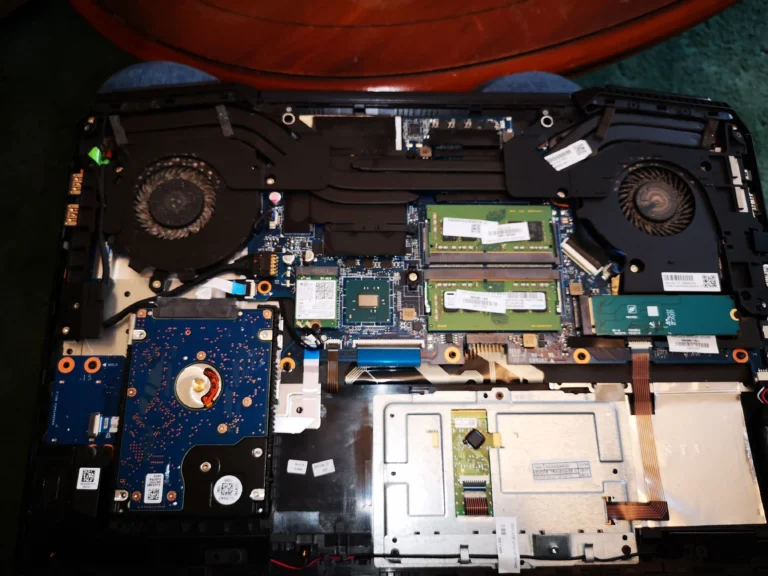 Razer gaming laptop opened to show its two-fan cooling layout