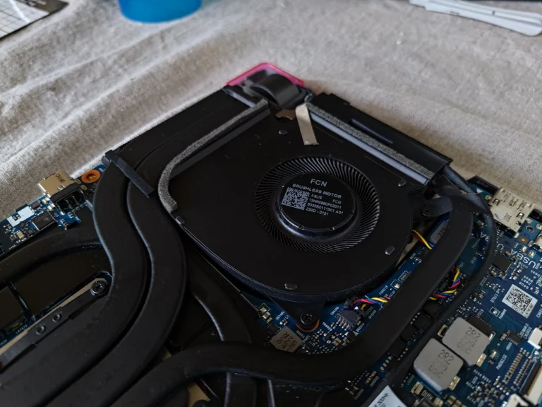 Same ROG Strix G513RW right fan inlet clear after lint removal