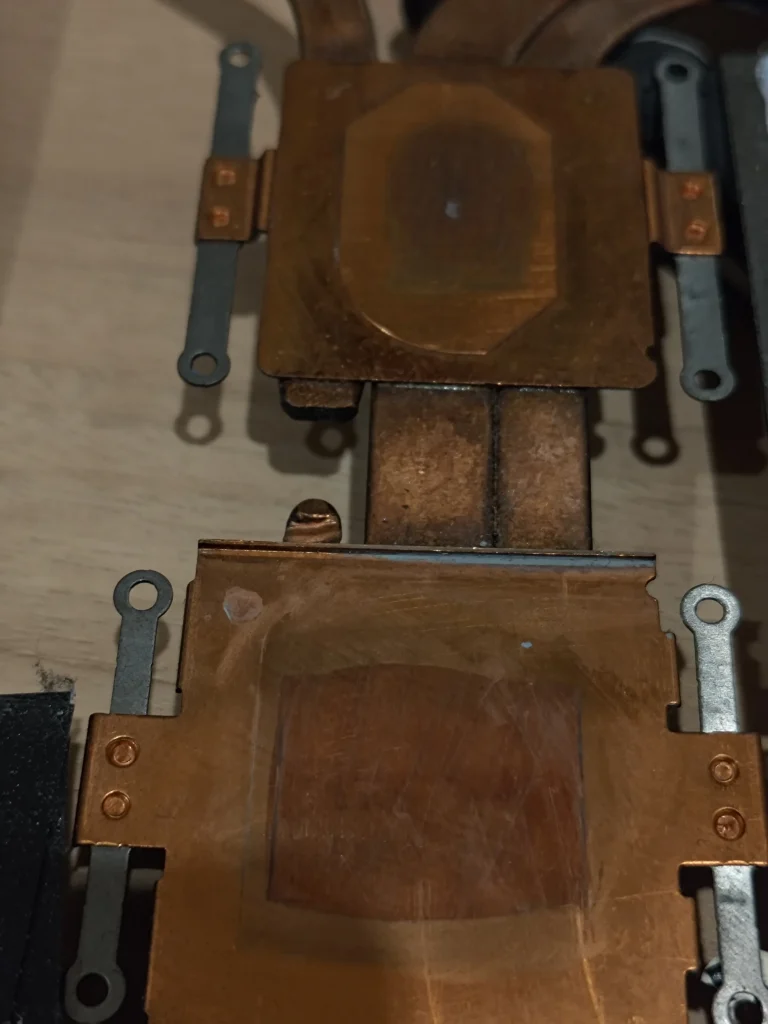 Underside copper contact plates from ROG Zephyrus GU502G cooling assembly