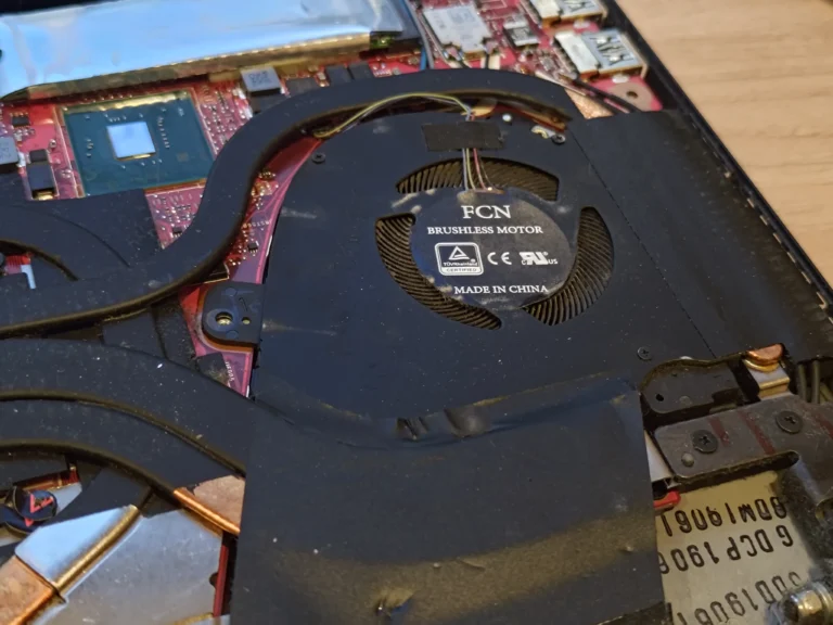 Close view of one ROG Zephyrus GU502G cooling fan inside laptop